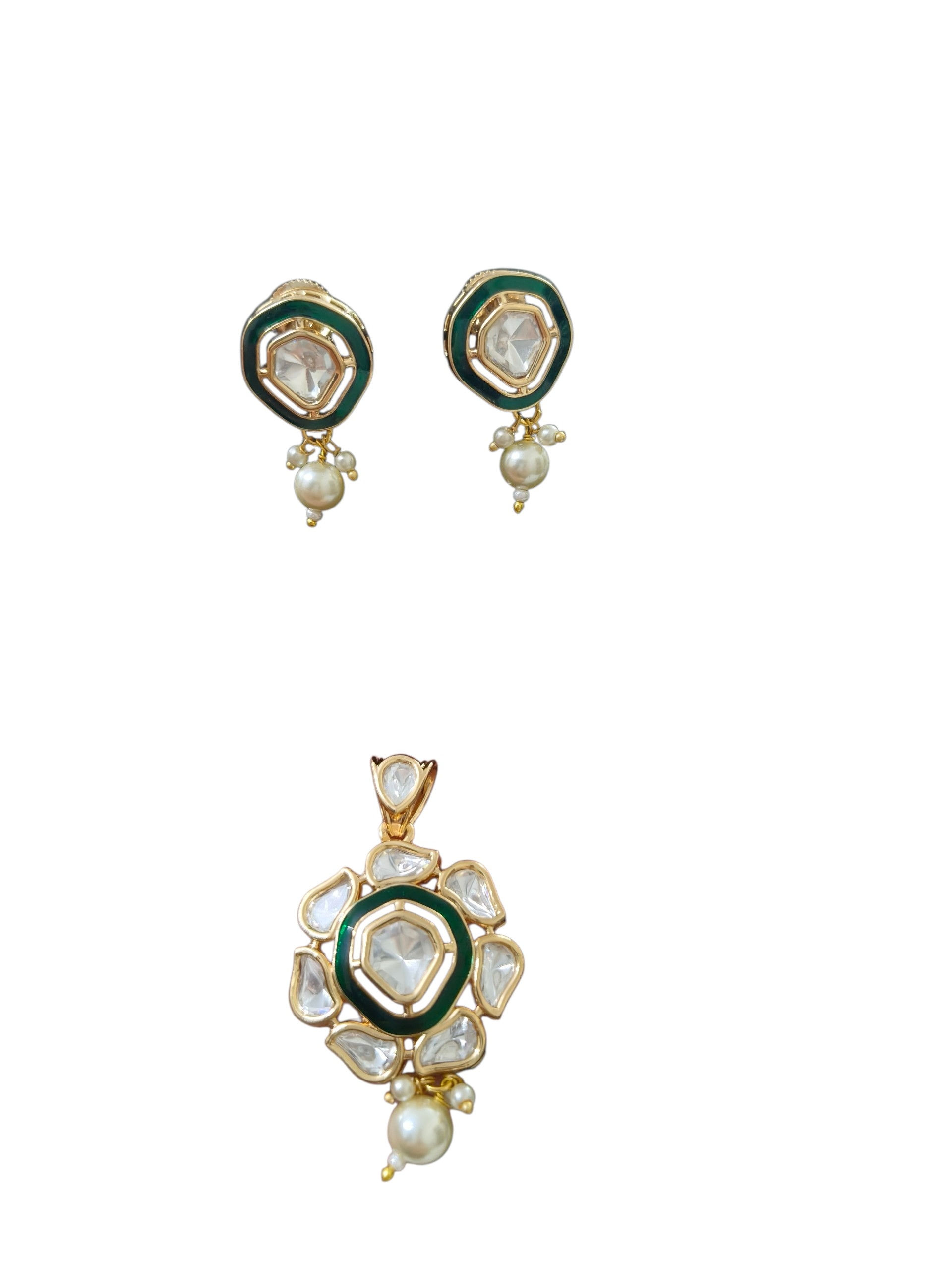 Premium Polki pendant set - with earrings