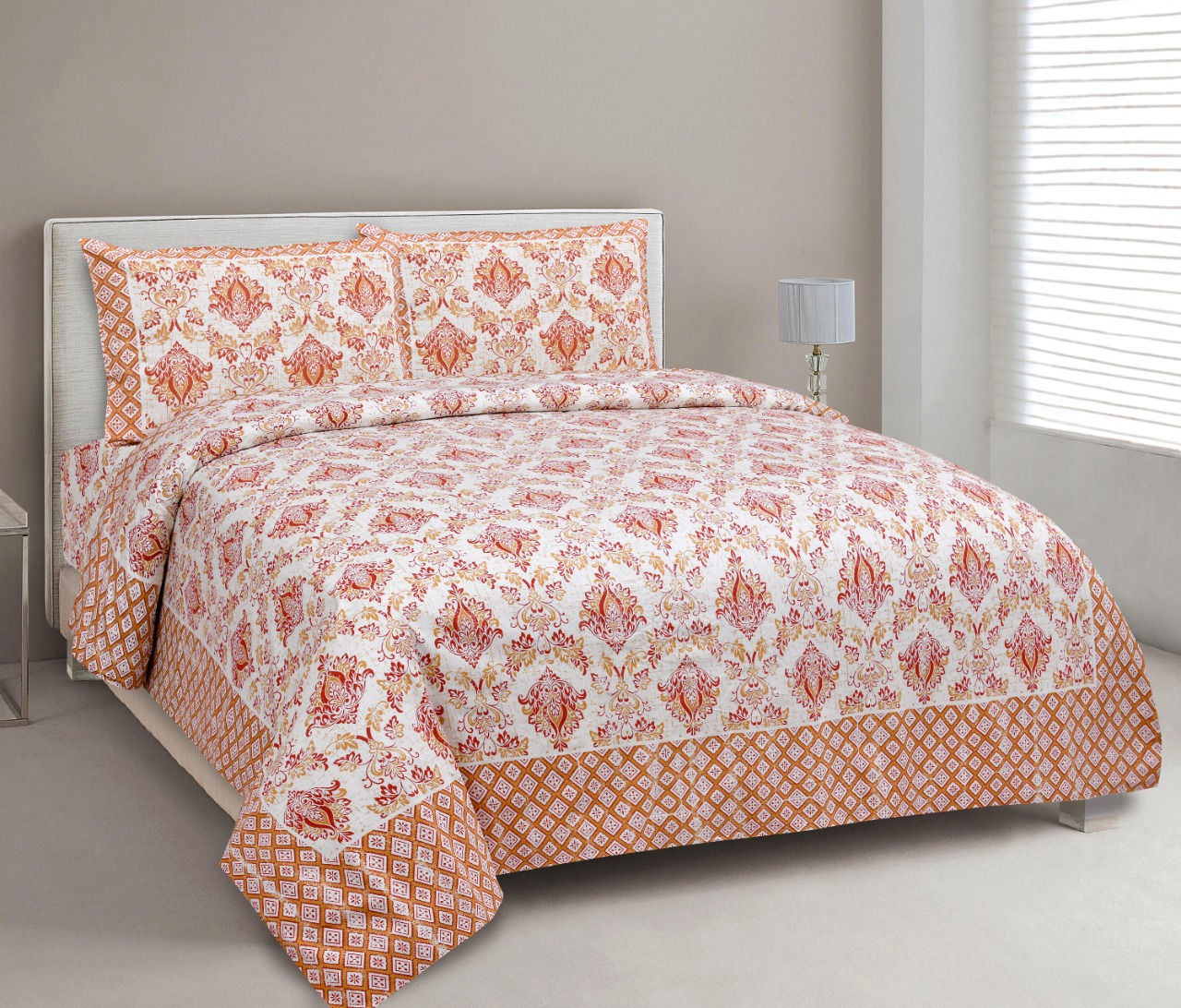 Cotton Block Printed Bedcover