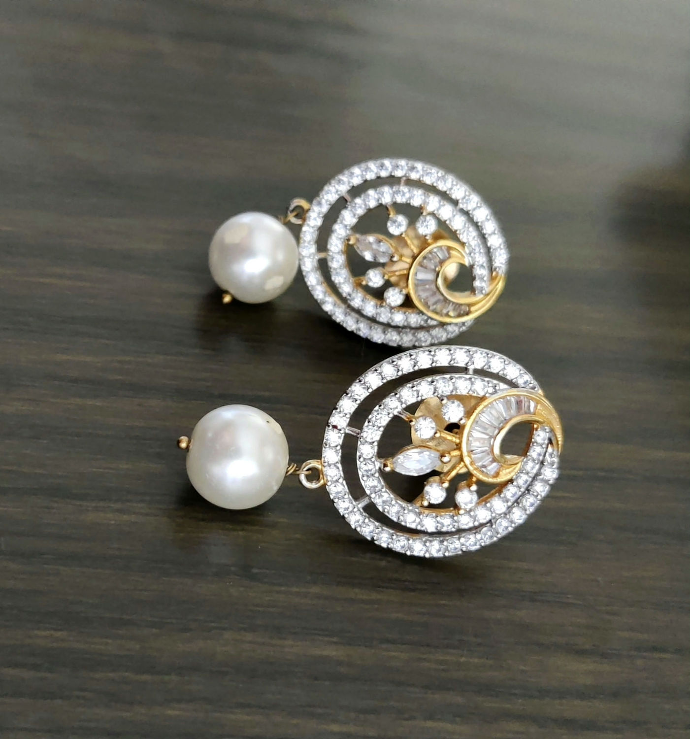 Gold plated Diamond Earrings