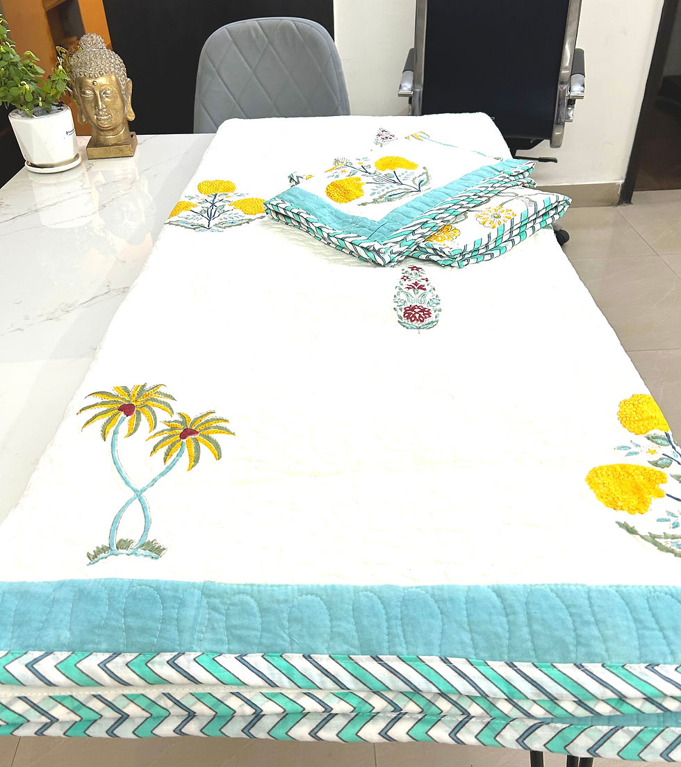 Thumbnail: Premium Booty  Hand Block Printed Bedcover 