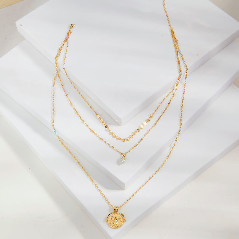 Three Layered Golden Necklace