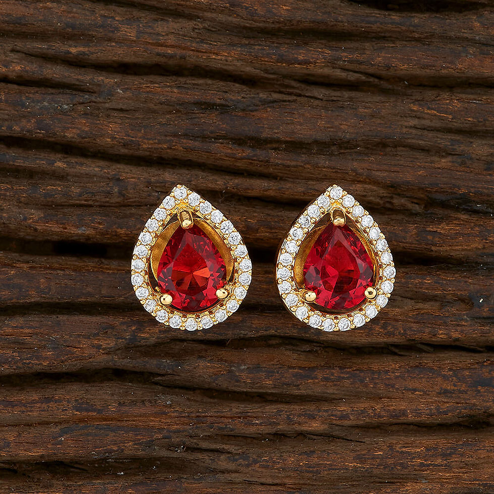Thumbnail: Gold Stone Earrings with Diamonds 