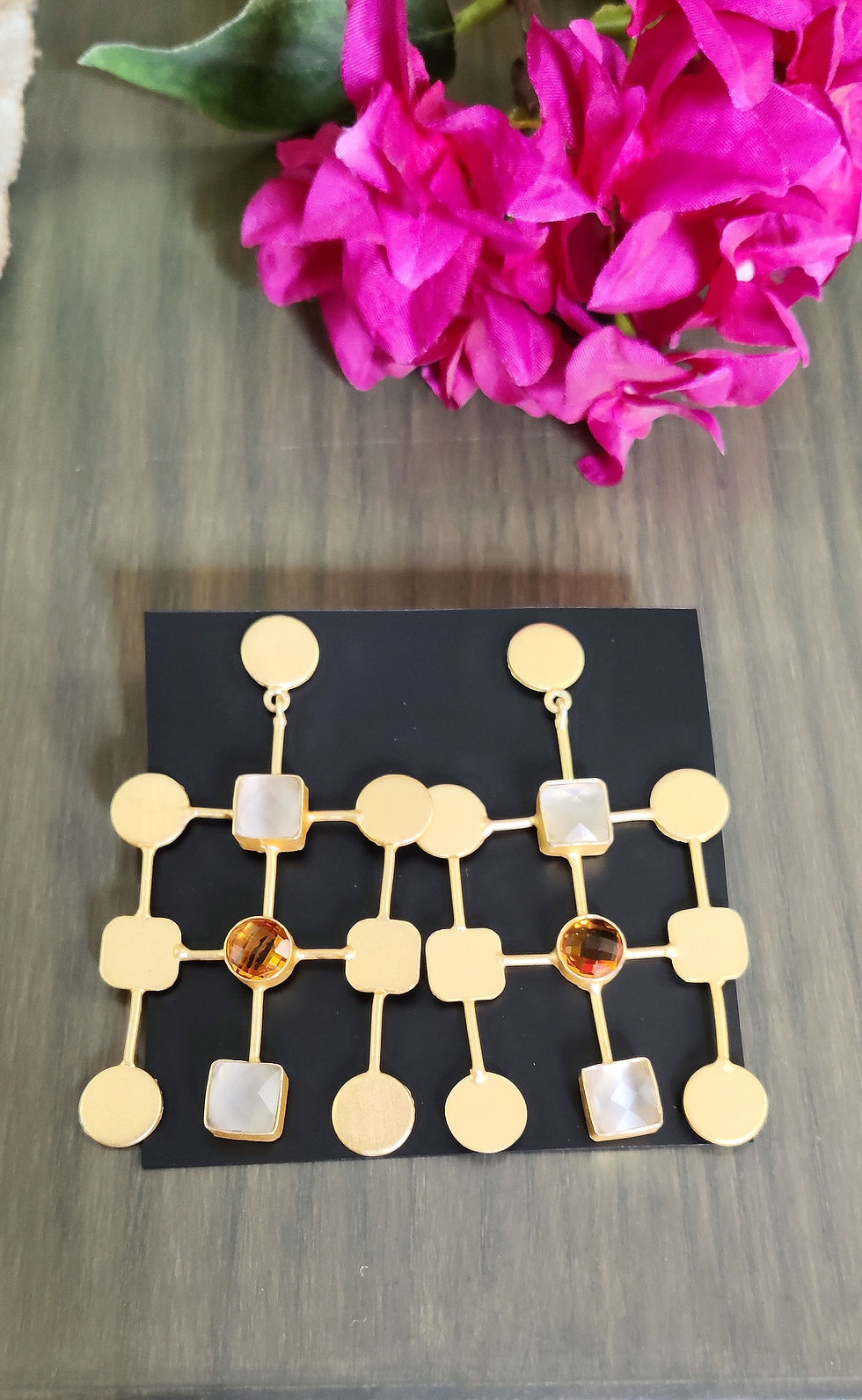 Matt Gold finish fusion earrings