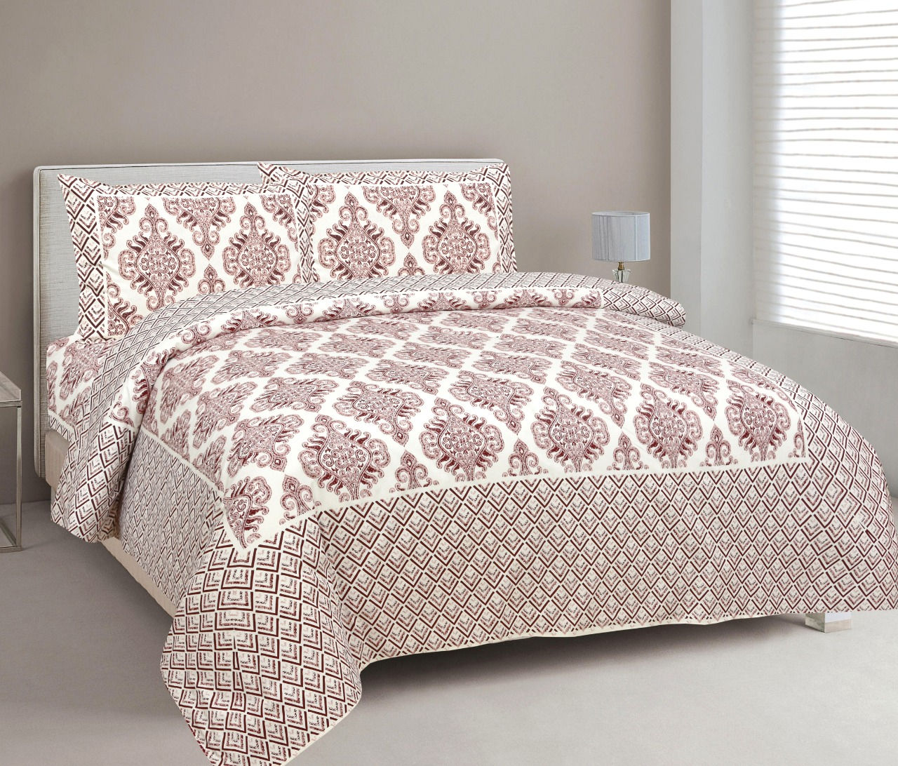 Cotton Block Printed Bedcover