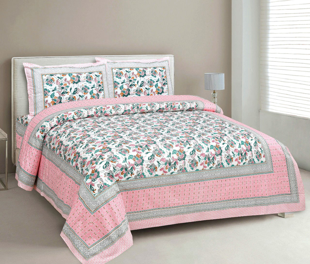 Cotton Block Printed Bedcover