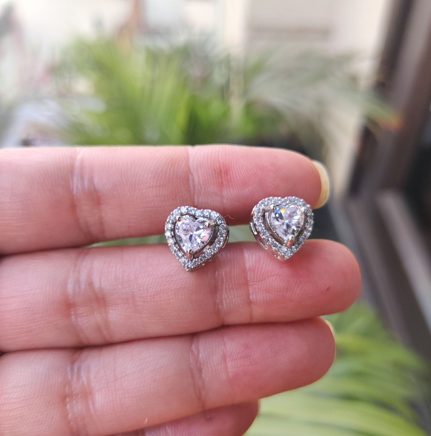 Heart Solitaire Earrings