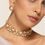 Thumbnail: Kundan necklace set  with Earrings - gold plated 