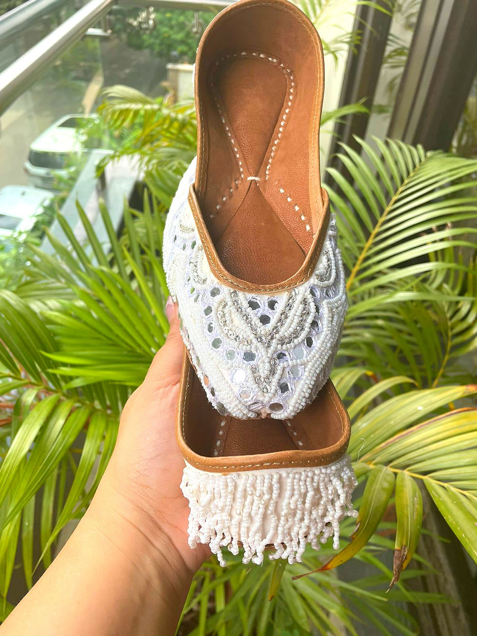 Thumbnail: Ivory Pearl Magic Double Cushioned Jutti