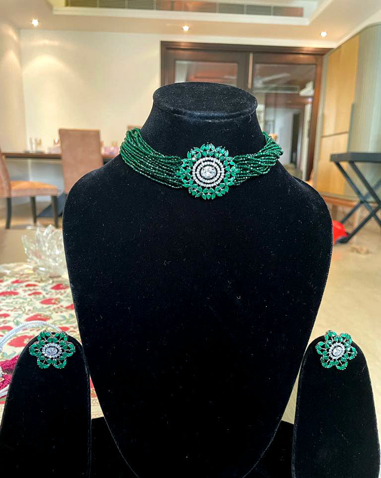 Thumbnail: Choker Necklace with earrings 