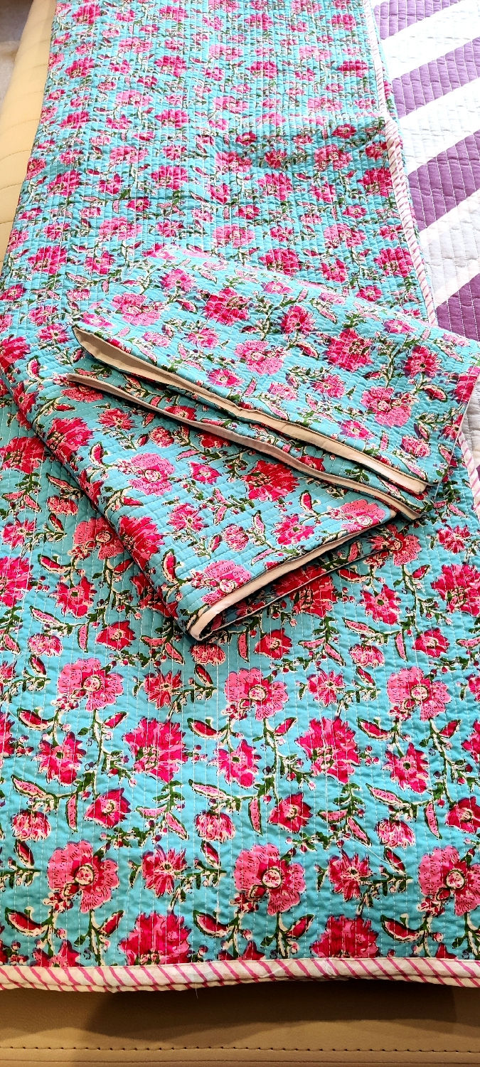 Thumbnail: Premium Block Printed  Quilted Bedcovers -  King Size 