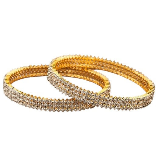 Diamond Running Bangle - Set of two