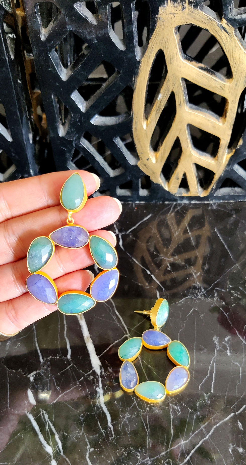 Matt Gold finish fusion earrings