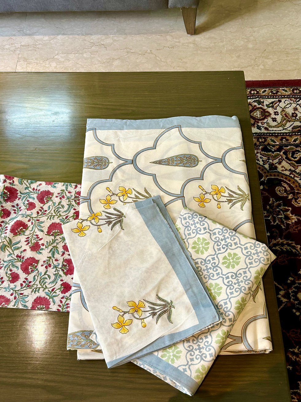 Thumbnail: Premium jaal Hand block Printed Bedcover -super king 