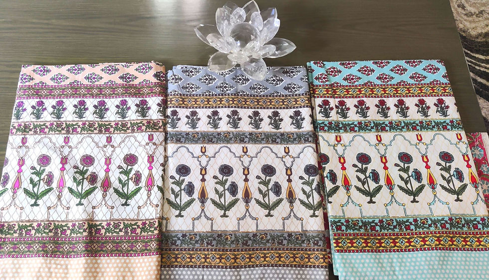 Thumbnail: Grey mughal jaal Block Printed Bedcover