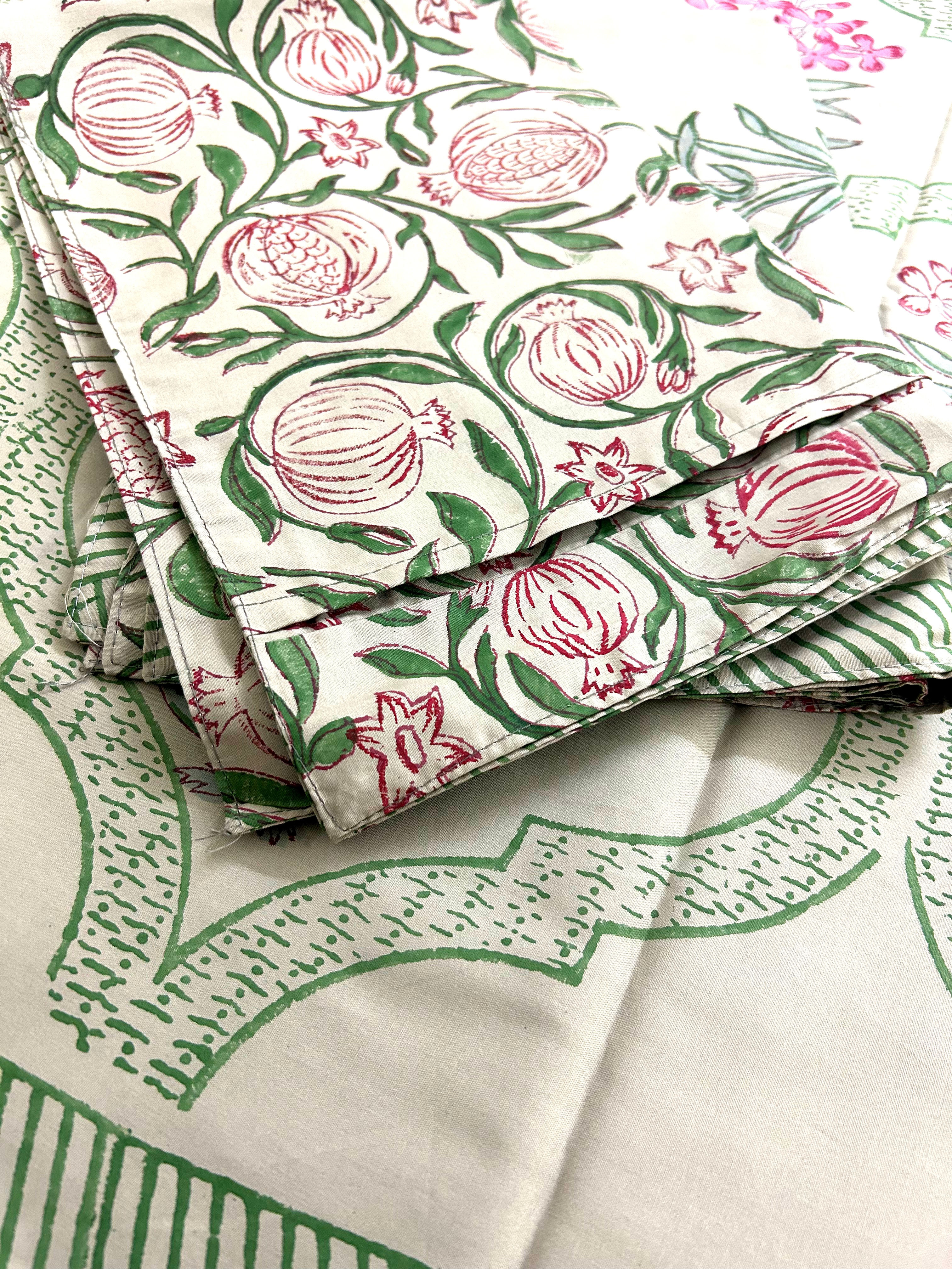Premium jaal Hand block Printed Bedcover -super king