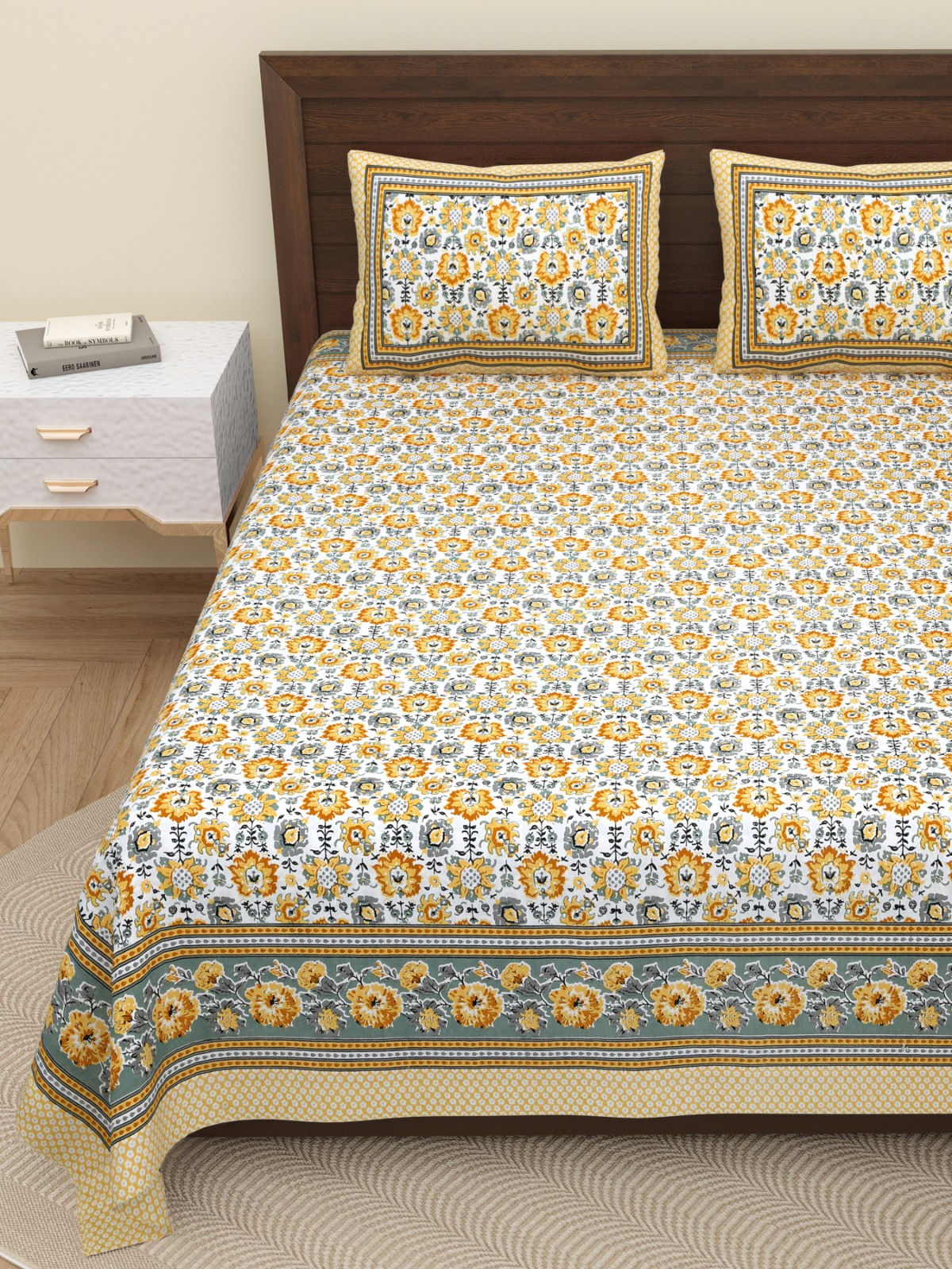 Cotton Block Printed Bedcover - Super King