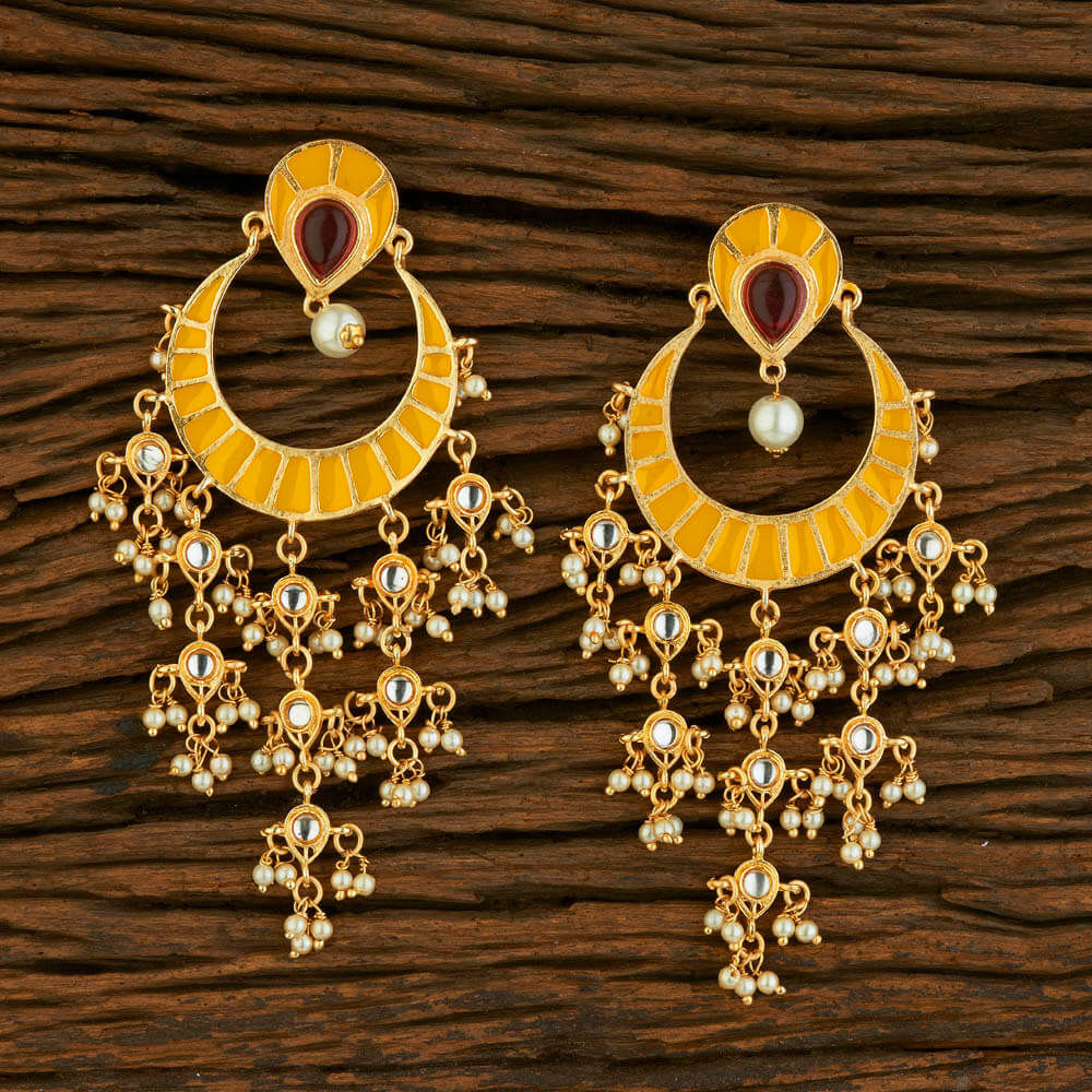 Yellow Chand bali Earrings