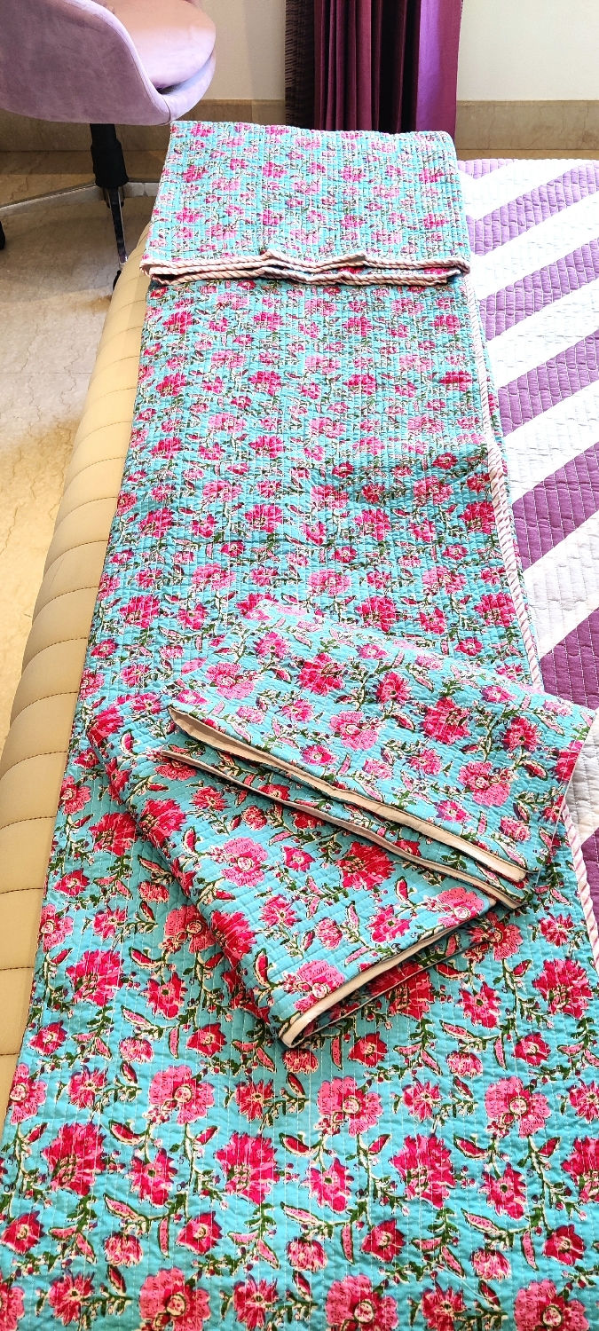 Thumbnail: Premium Block Printed  Quilted Bedcovers -  King Size 