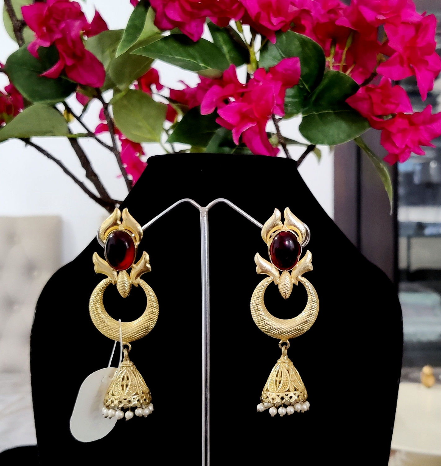 Stone Jhumki Earrings