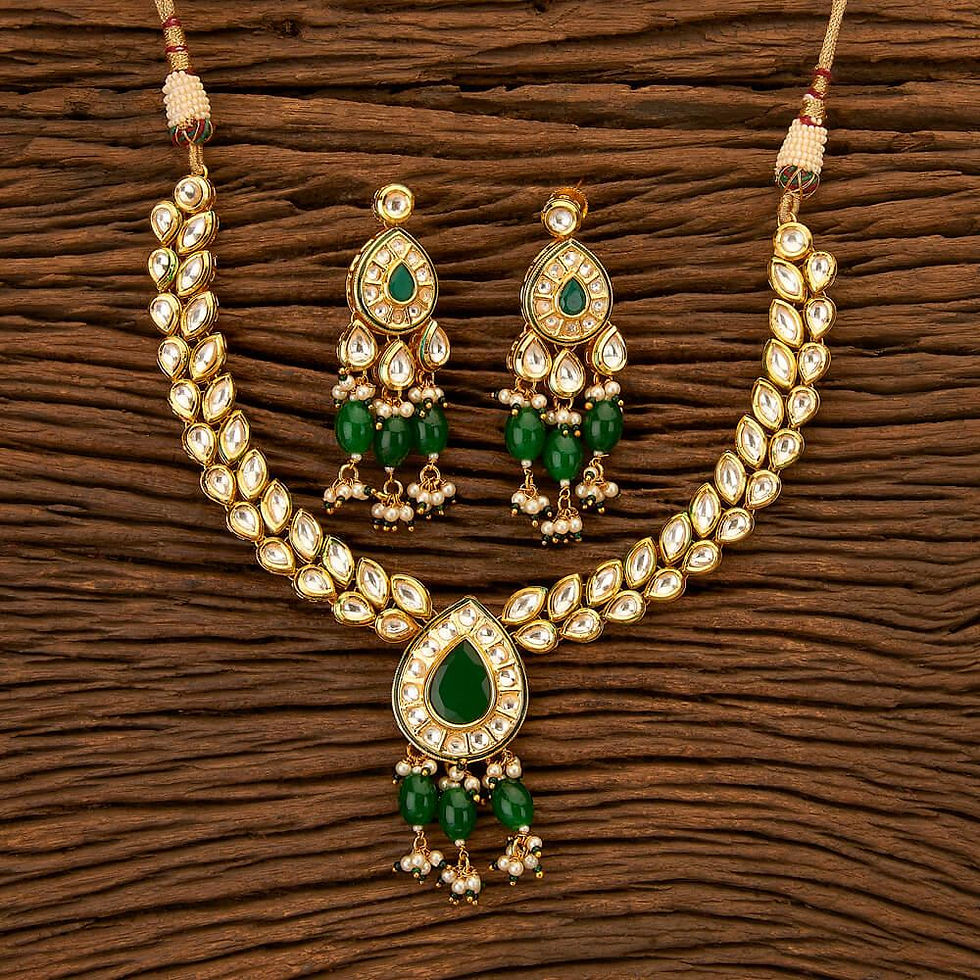 Green polki Necklace Set