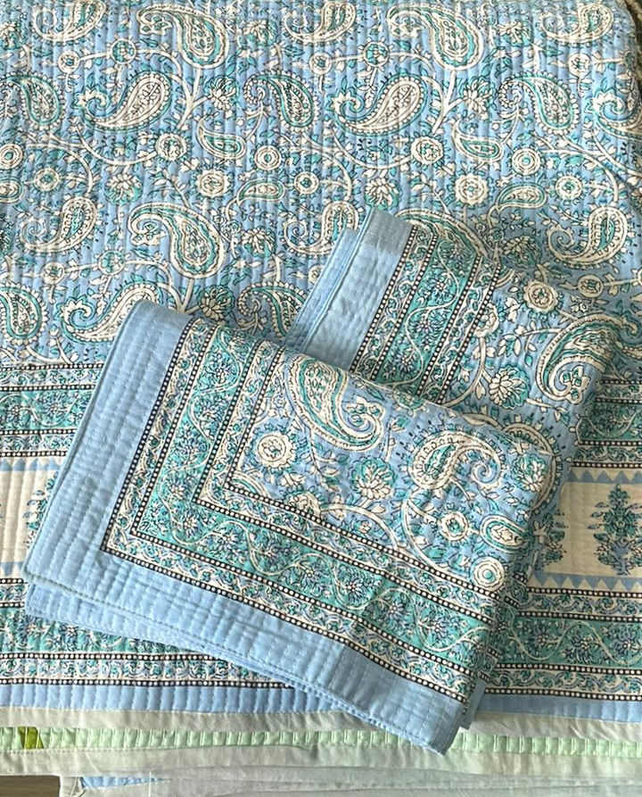 Block Printed Quilted Bedcovers - Reversible