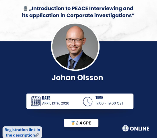 Introduction to PEACE Interviewing and its application in Corporate investigations