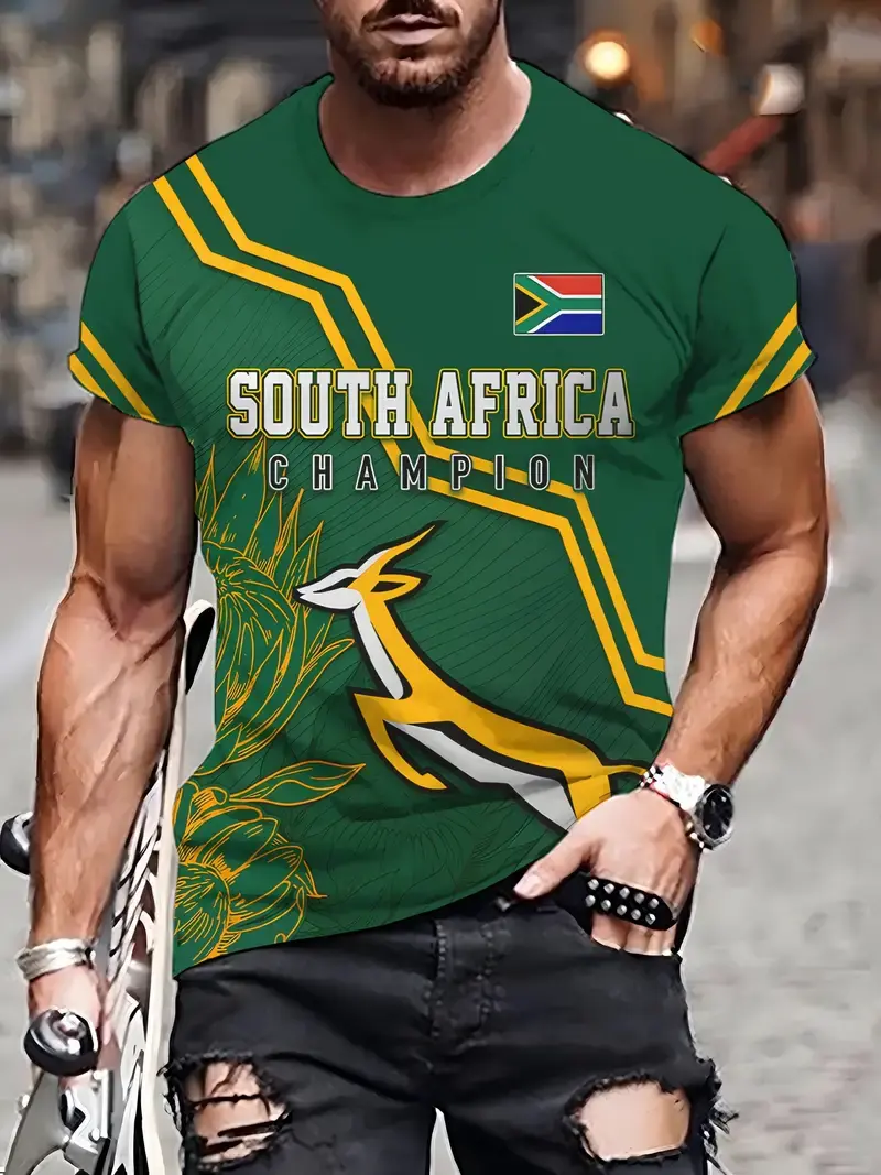 SOUTH AFRICA Themed Animal Graphic Print Shirt