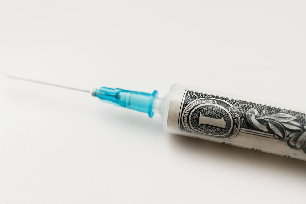 Money in a syringe