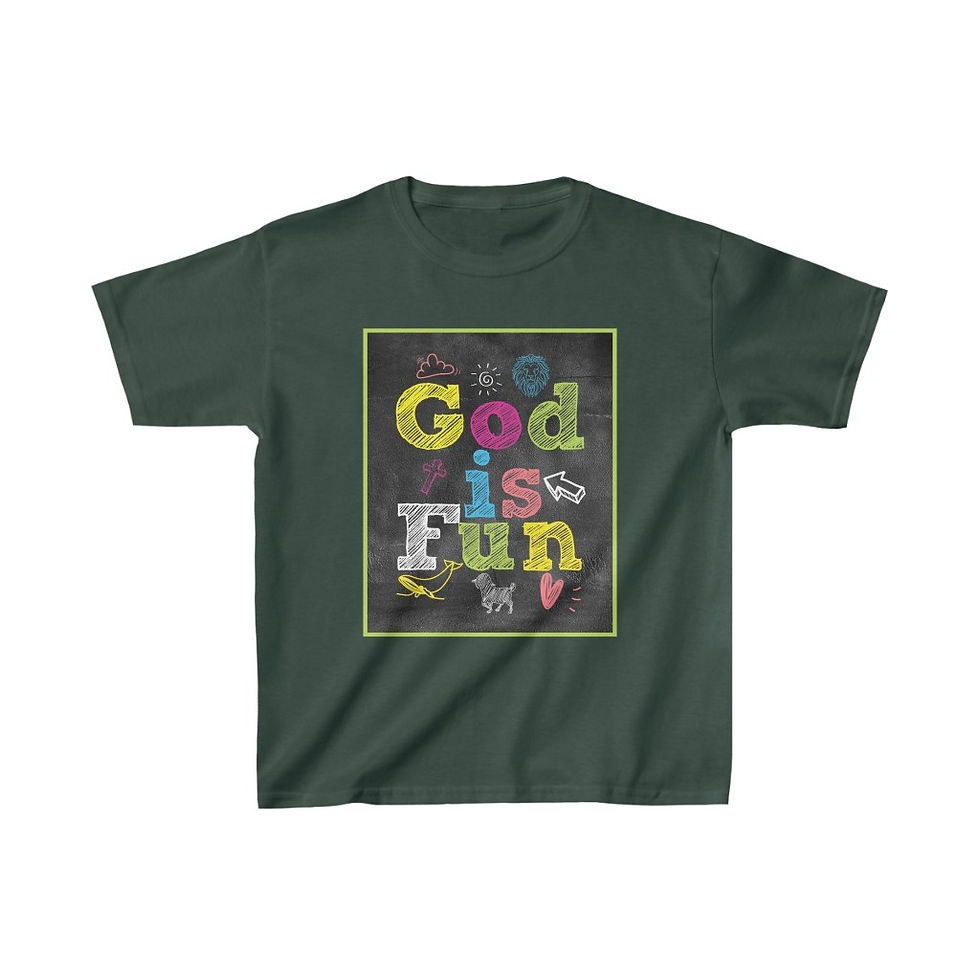 Thumbnail: Kids Chalkboard God Is Fun Tee