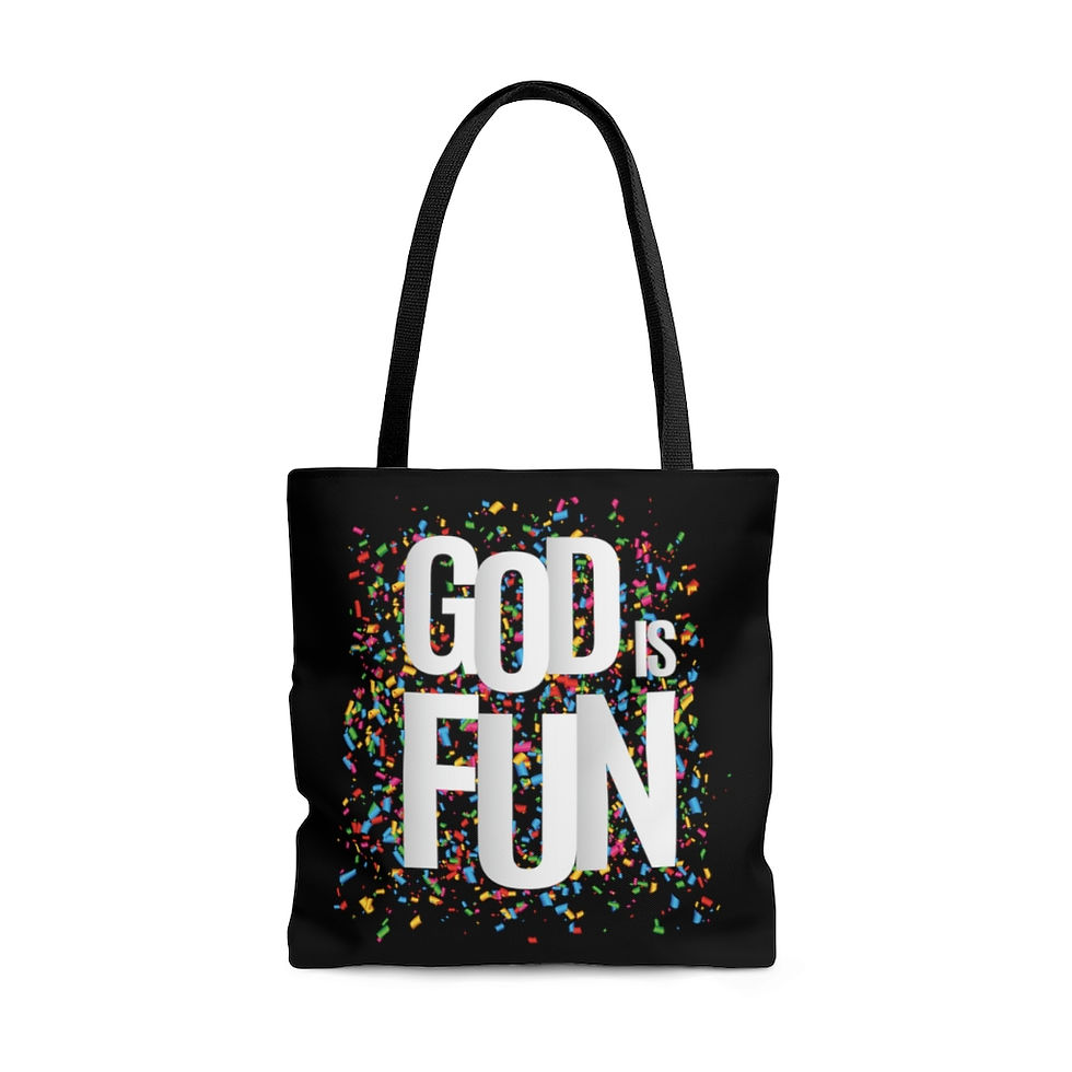 Thumbnail: Confetti God Is Fun Tote Bag