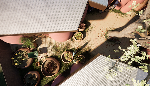 Garden of 3D concrete printed community for ICON Initiative99 competition.