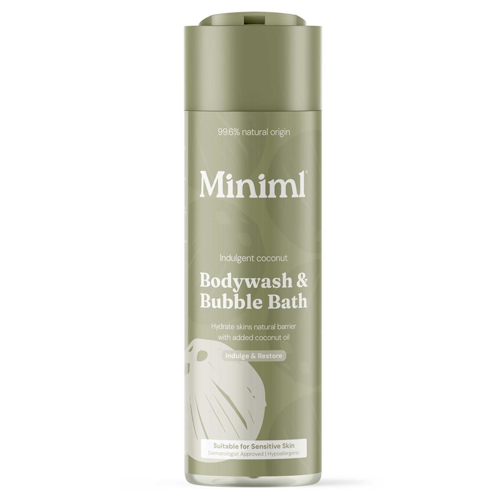 Miniml Nourishing Coconut Bodywash & Bubble Bath 400ml bottle