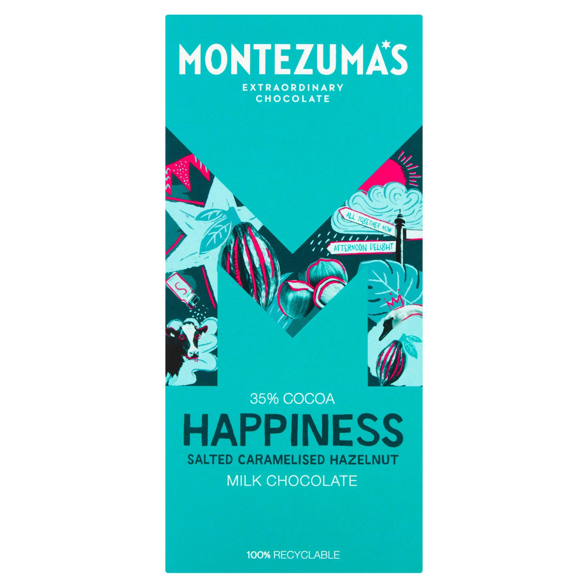 Montezuma's Happiness Salted Caramelised Hazelnut Milk Chocolate 90g