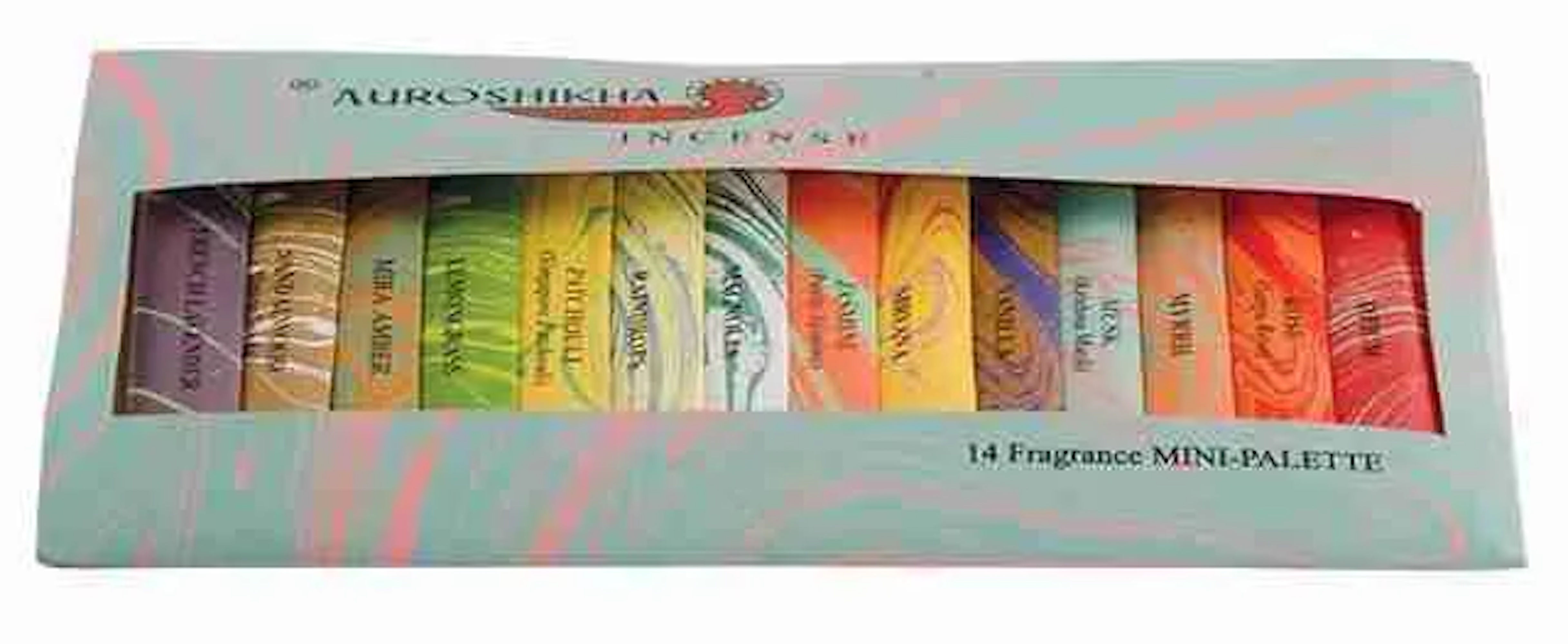 Auroshikha Incense: Mini Palette of 14 Fragrances in a Gift Pack