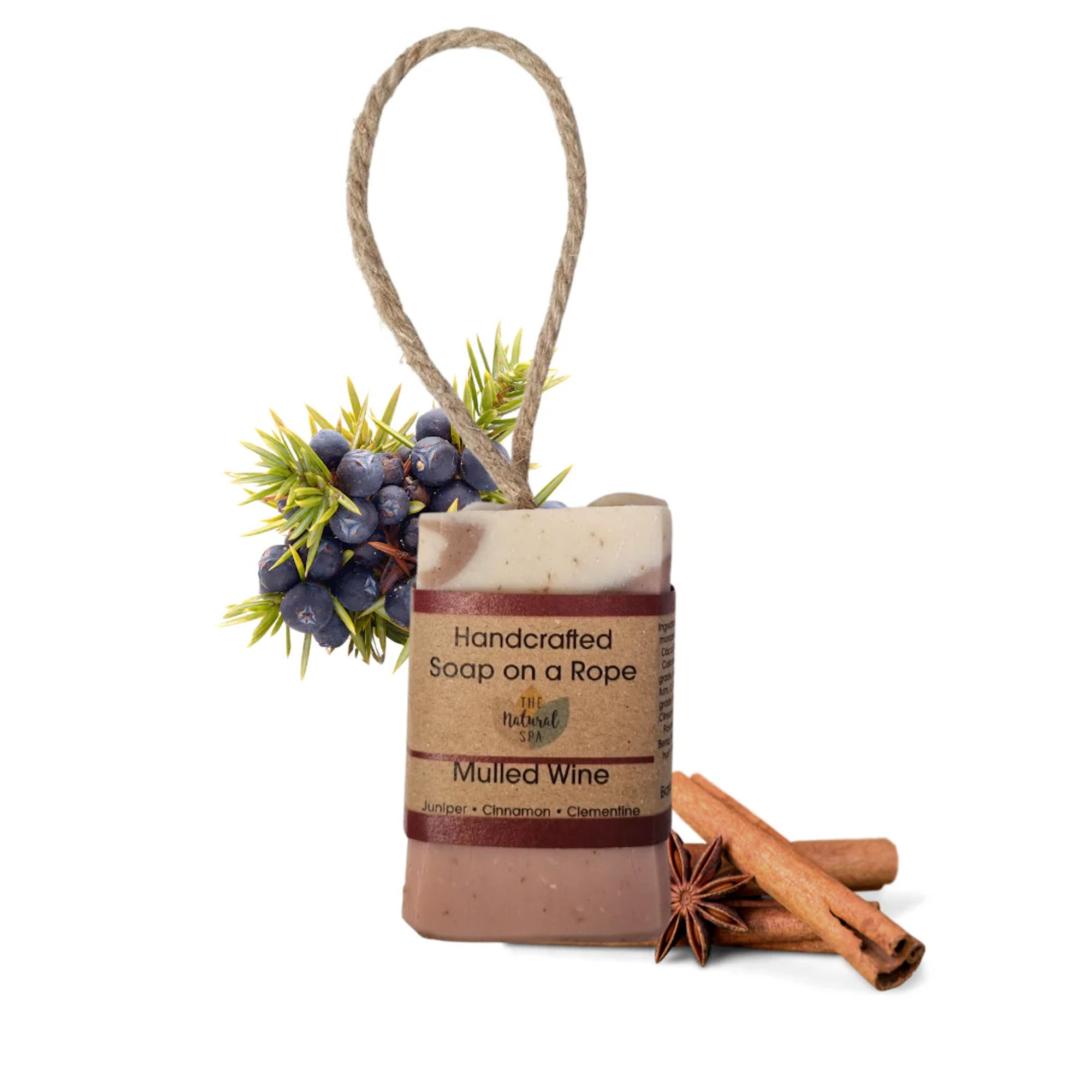 The Natural Spa Mulled Wine - Soap on a Rope Bar 100g
