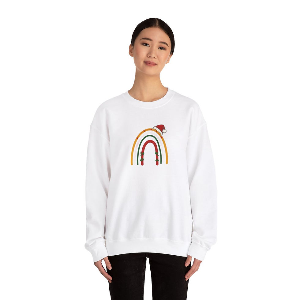 Thumbnail: Rainbow Christmas Crewneck Sweatshirt