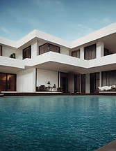 Moderna casa blanca con piscina