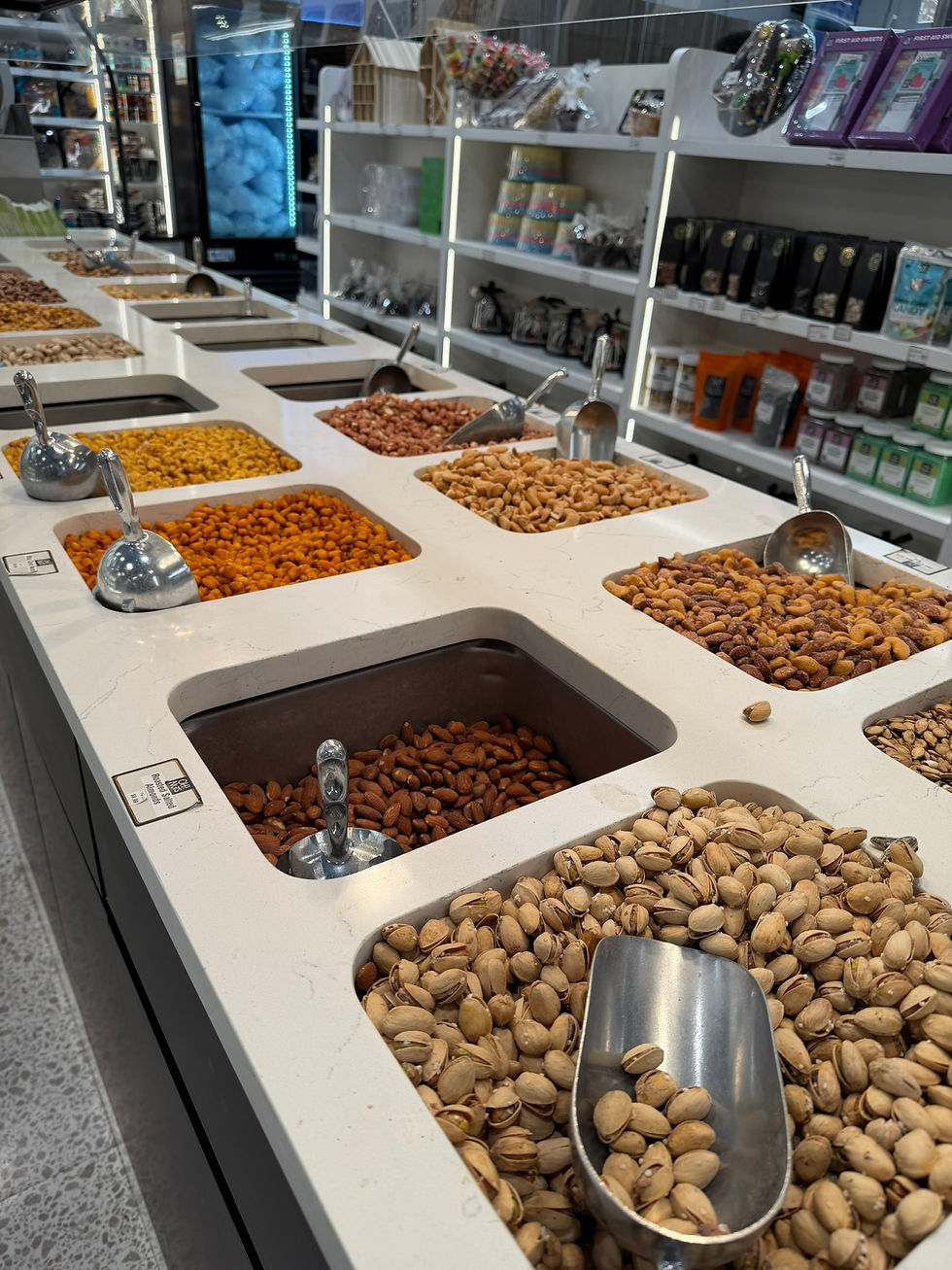 Nuts at Evergreen Kosher Market in Monsey, New York