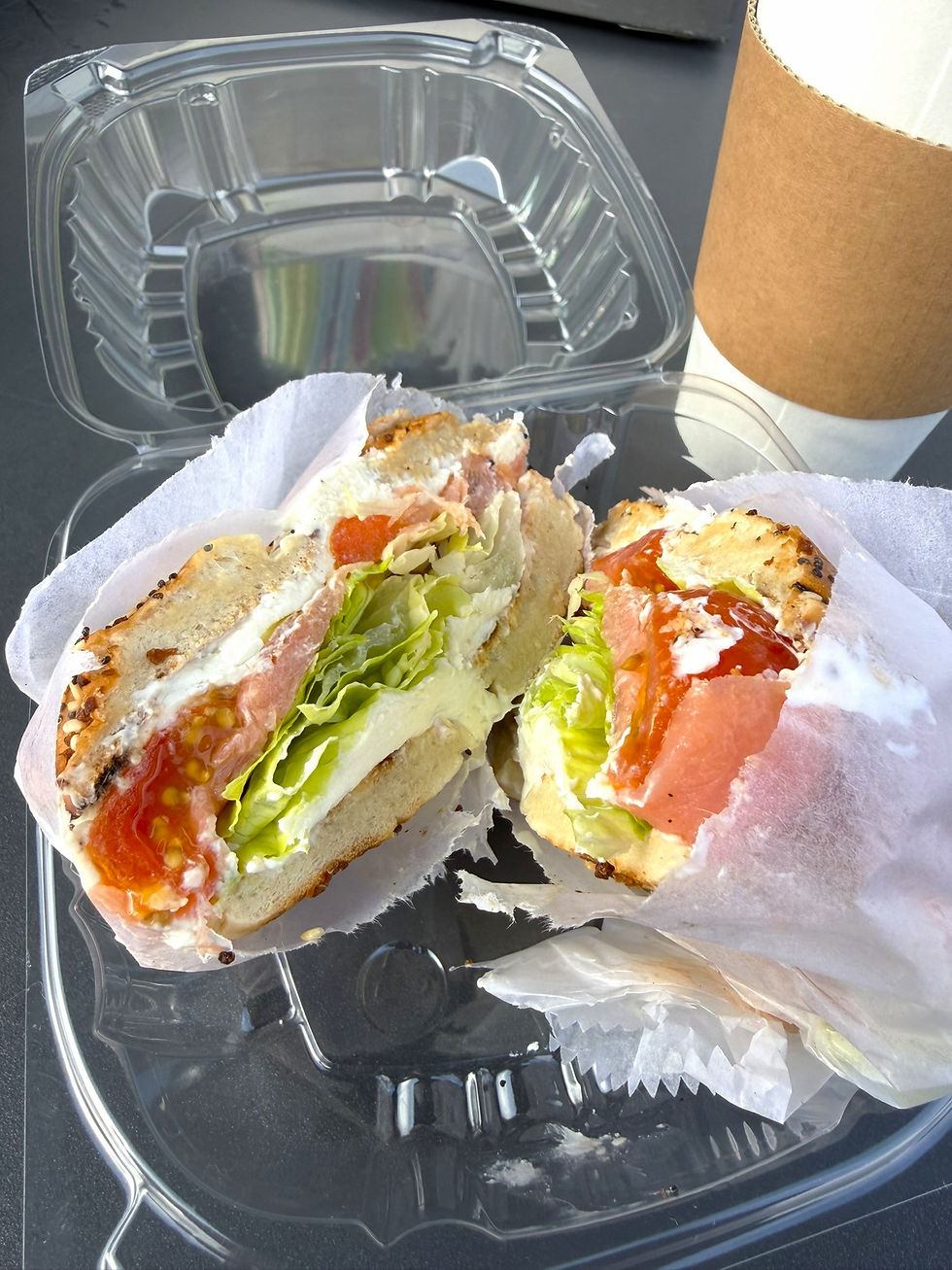 A lox and bagel sandwich from the Everything Kosher Food Truck at Woodbury Common Premium Outlets