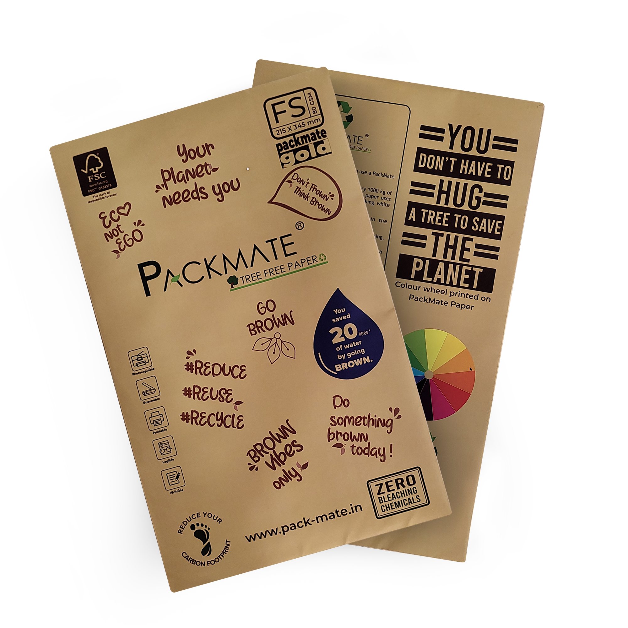 PackMate Gold Natural Shade Brown Copier - FS, 75-80 GSM, 1 Ream, 500 Sheet