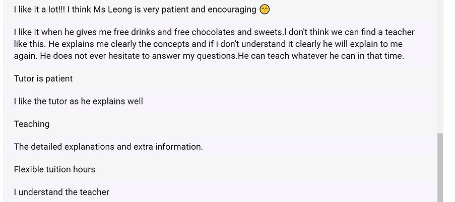 lakeside tuition, Ms Leong O-Level maths physics chemistry tutor