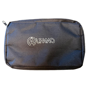 Borsa morbida scura con zip Alfano A1979 per il trasporto del Tyrecontrol Junior