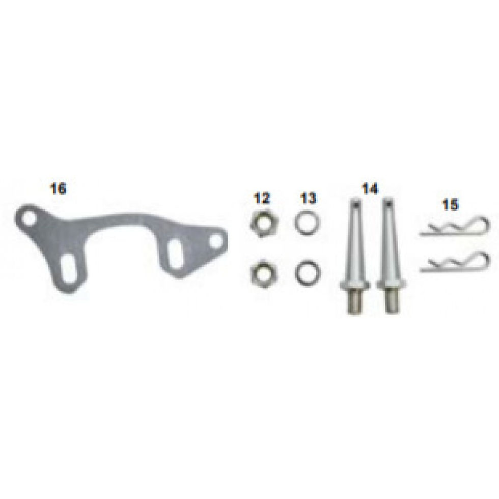 Kit attacchi paracatena KZ GLM sgancio rapido Maranello, staffa, dado, rondella, perni e copiglie numerati secondo l'esploso