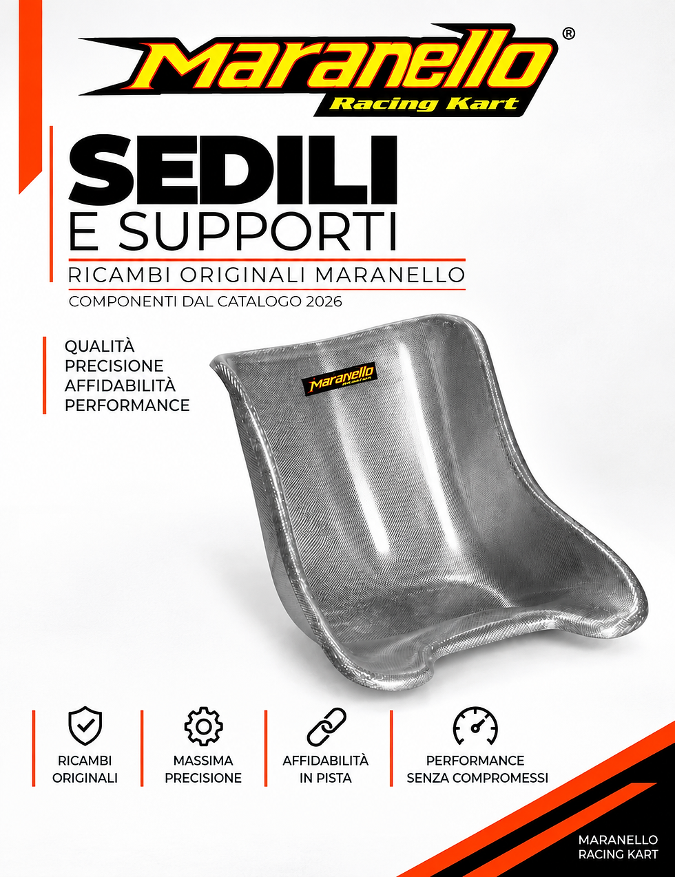 Maranello Racing Kart seat and seat mount spare parts