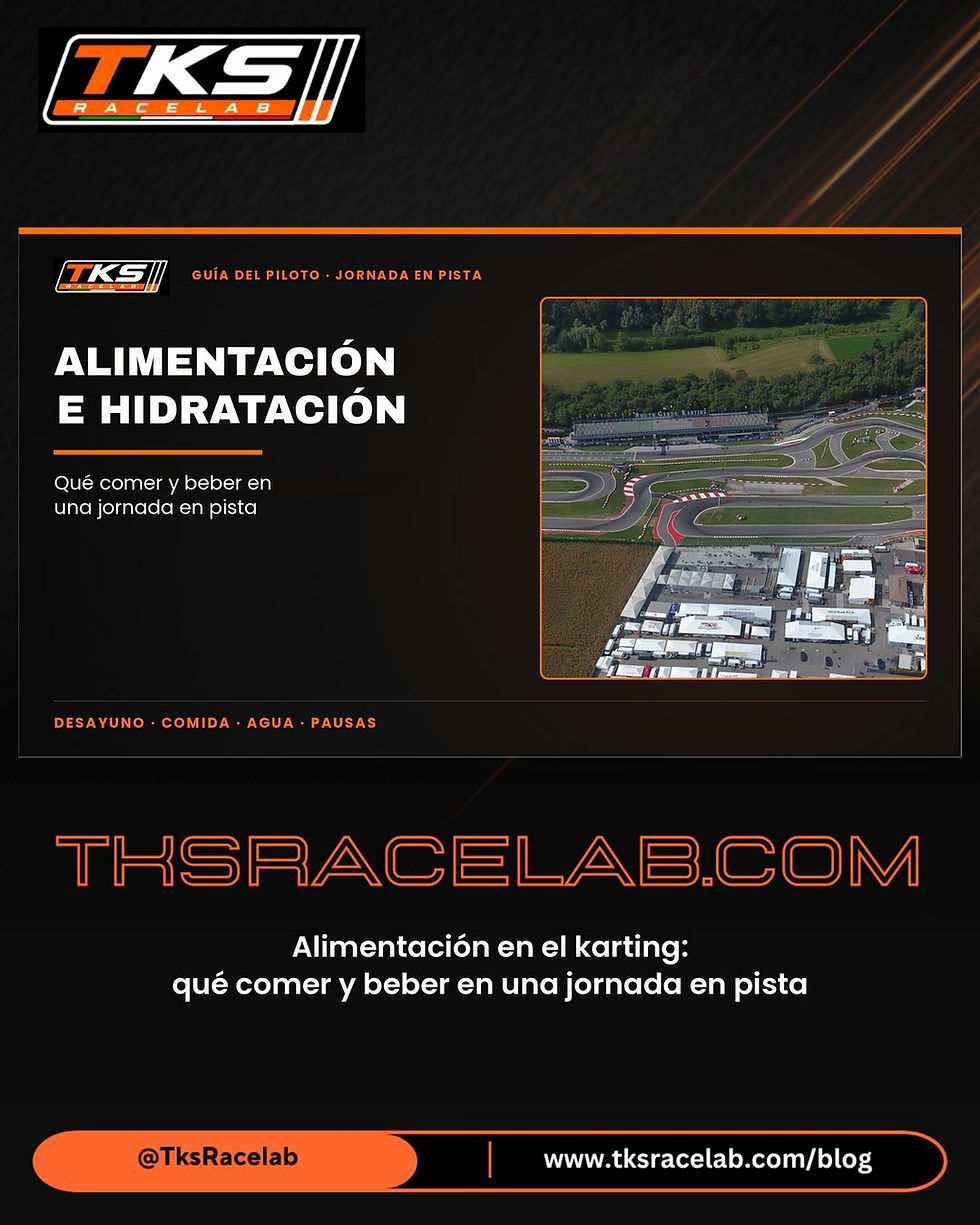 Portada TKS RaceLab: alimentación en el karting, qué comer y beber en pista