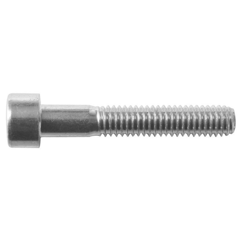 Vite a testa cilindrica M6x35 classe 12.9, primo piano della filettatura.