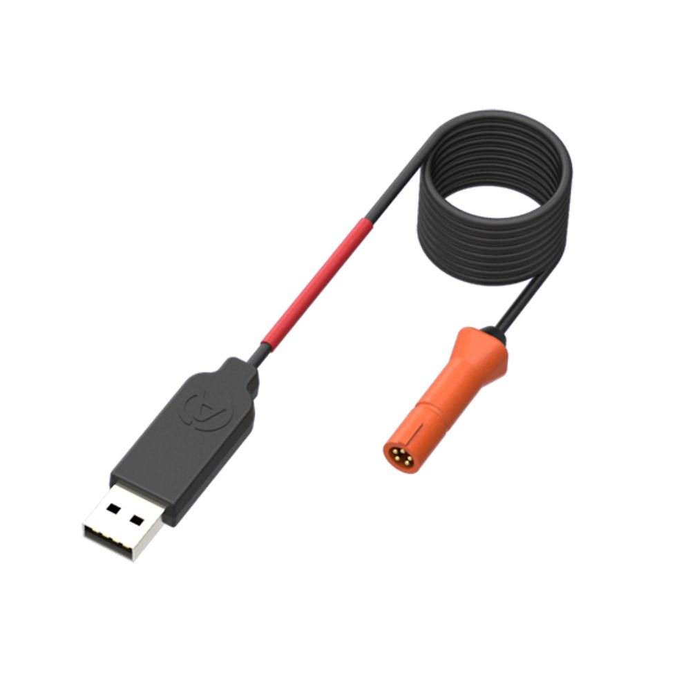 Interfaccia USB Alfano A4540 con connettore arancio per scarico dati e ricarica di Alfano 6 e Alfano 7