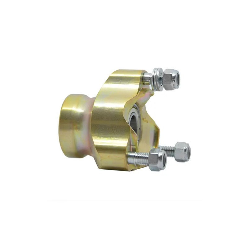 Mozzo anteriore Maranello in alluminio 17 corto oro MINI completo, vista laterale.