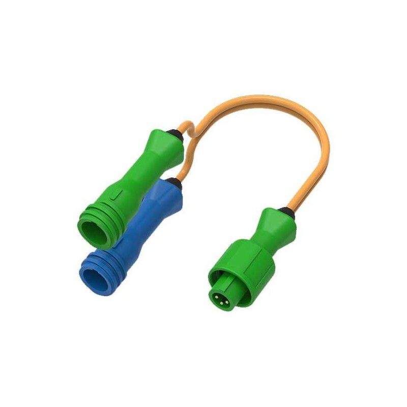 Sdoppiatore Alfano A2191 con connettori verdi e blu per collegare 2 sensori di velocità al BOX 12