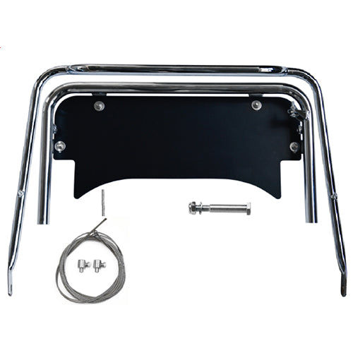 Kit estensione telaio 507/508 KZ Maranello, struttura tubolare cromata con piastra nera, cavo e viteria di fissaggio